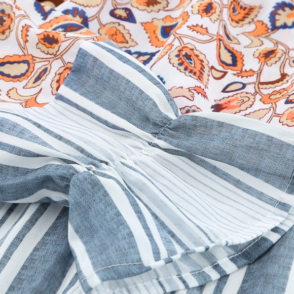 💜 New Floral Stripped Loose Fit Blouse - Picture 7 of 8